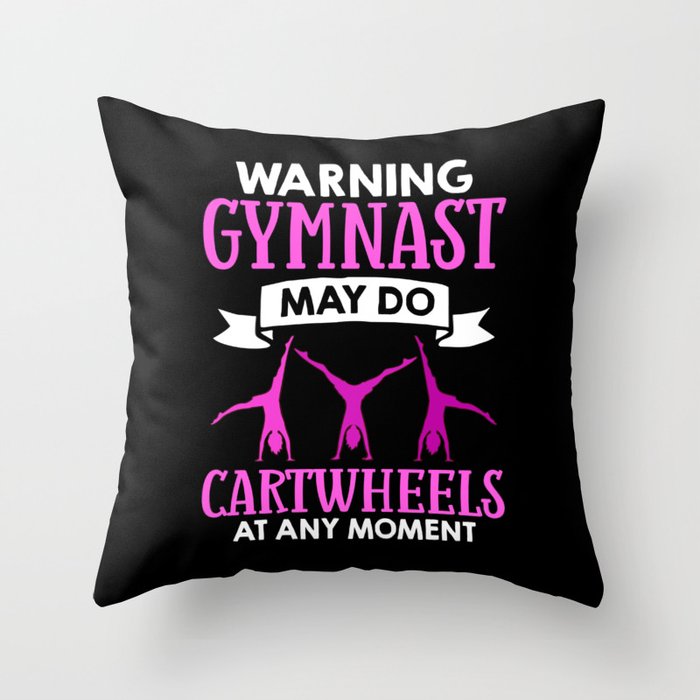 Cartwheel Gymnastic Cartwheeling Athletes Gymnast Throw Pillow