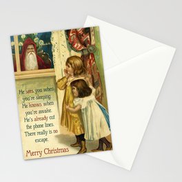 No Escape - funny vintage Christmas card Stationery Card