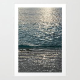 Sea water and subtle reflections of sunlight 2. Minimalist water surface  Art Print