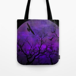Purple Gothic Moon Tote Bag