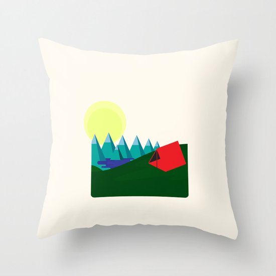 Camping is fun! Throw Pillow