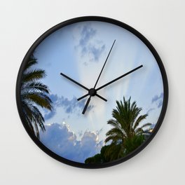 Palms on Clouds  Wall Clock