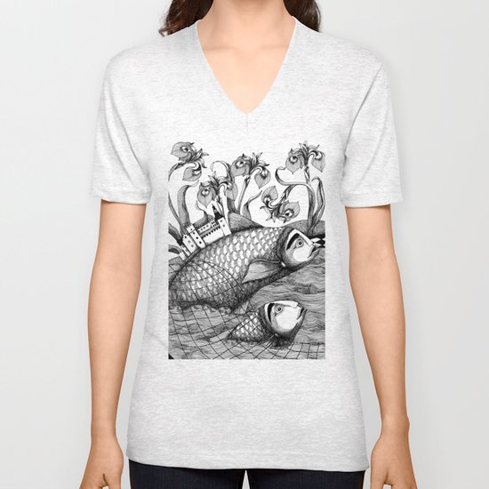 The Golden Fish (1) Unisex V-Neck