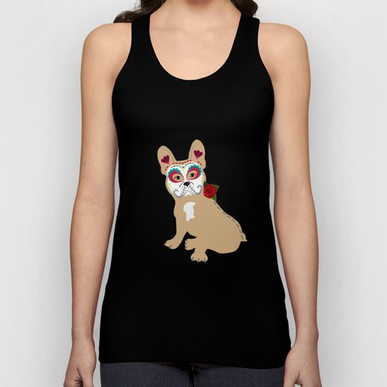 Frenchie Sugar Cream Unisex Tank Top