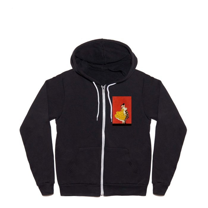 “Harlequin Dancer” by Annie Fish Full Zip Hoodie