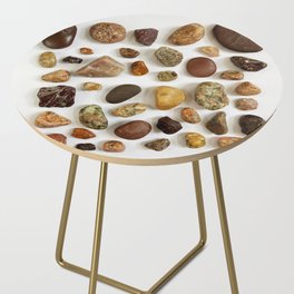 Beach Stones: The Reds (Lapidary; Found Objects) Side Table