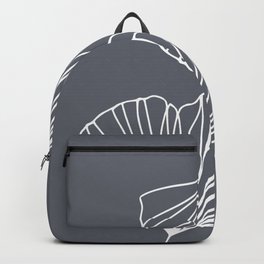 Ginkgo Leaves Grey Backpack | Floral, Decorative, Leaves, Foliage, Elegant, Plant, Ginkgo, Two, Drawing, Black 