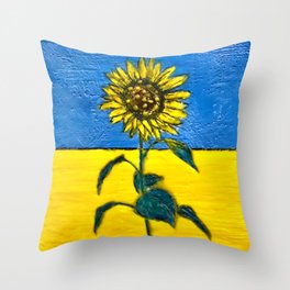 I Stand With Ukraine Wht Throw Pillow