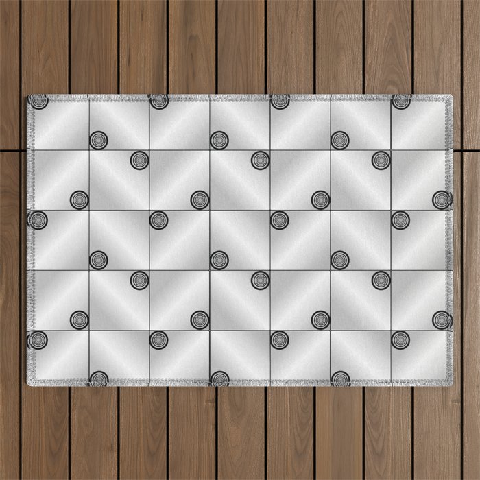 Black and White Geometric Pattern Outdoor Rug