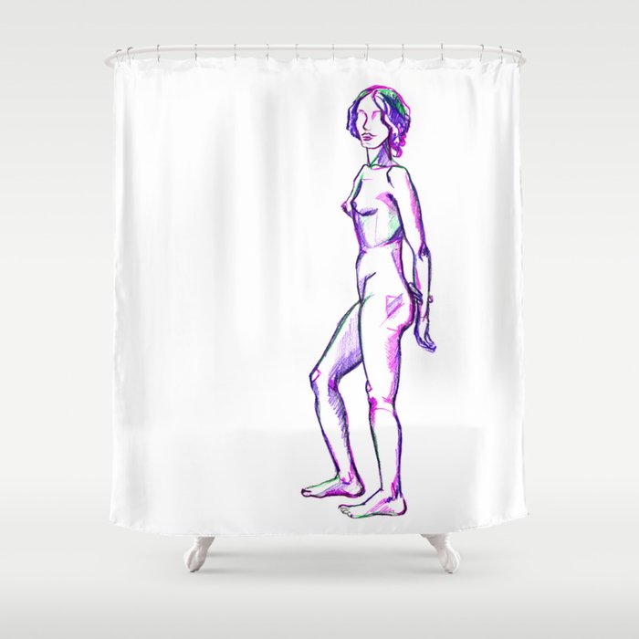 naked 12 Shower Curtain