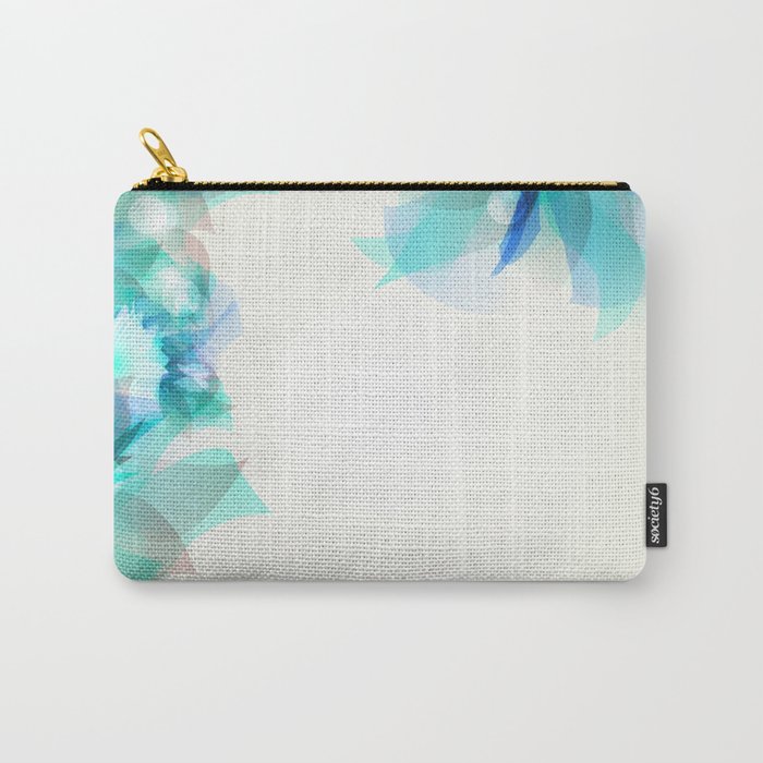 Floral Mist Peacock Blue Carry-All Pouch