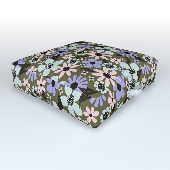 loose light floral Outdoor Floor Cushion