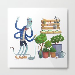 Octopus' Garden Metal Print | Digital, Animal, Illustration, Children 