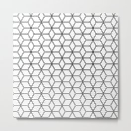 Geometric Hive Mind Pattern - Black #375 Metal Print | Hexagon, Beehive, Graphic, Natural, Black, Graphicdesign, White, Geometric, Decoration, Design 