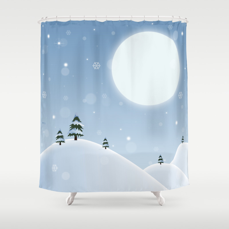 Winter Snow Scene Shower Curtain By Perkinsdesigns Society6