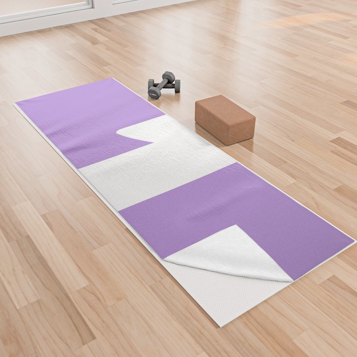 1 (White & Lavender Number) Yoga Towel