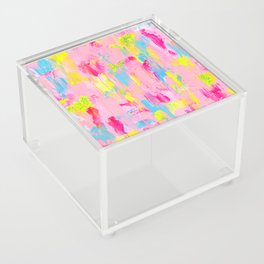 Peachy Pastel Painting with Glitter Acrylic Box
