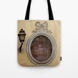 House Facade Window Antique Painting Madonna Saint Mary Tote Bag