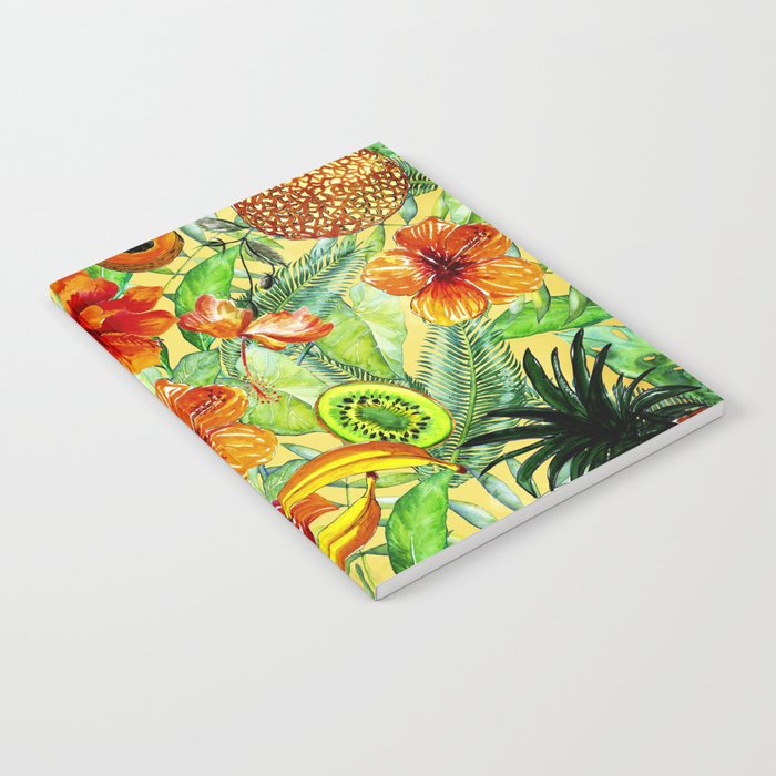 My tropical Summer Hibiscus and Fruits Garden - Jungle Pattern Notebook