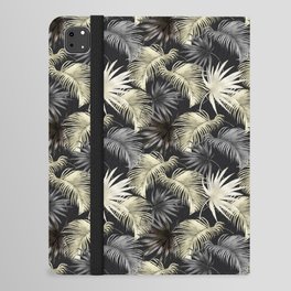 Luxurious Black Tropical Palm Leaves iPad Folio Case
