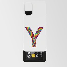capital letter Y with rainbow colors and spiral effect Android Card Case