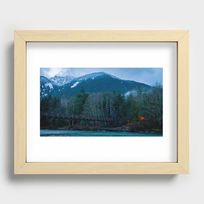 Bridge with repairs Recessed Framed Print