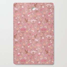 Dusty Rose Wildflowers Cottagecore Ditsy Floral Print Cutting Board