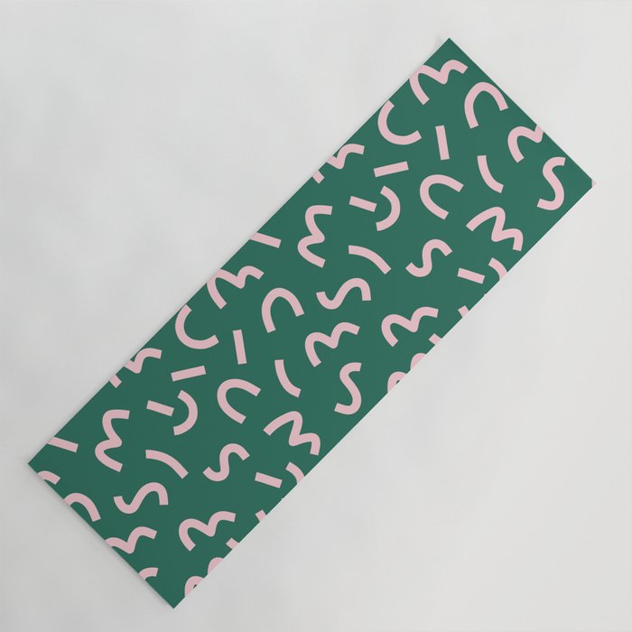 Funky Green and Pink Pattern Yoga Mat