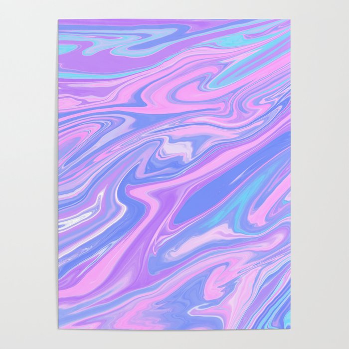 Purple Liquid Marble Poster