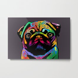 Pug Dog Metal Print | 127, Michaeltompsett, Dog, Pugcanvas, Canine, Pop Surrealism, Dogcanvas, Pop Art, Pug, Pugart 