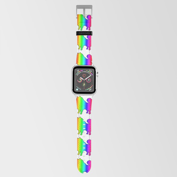 Rainbow Pomeranian Silhouette  Apple Watch Band