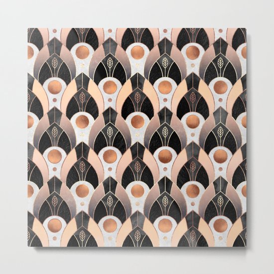 Art Deco Leaves / Version 1 Metal Print