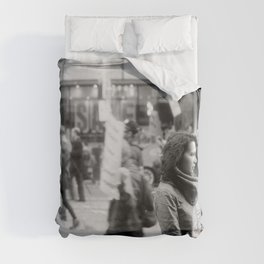 Young Woman At Refugee March 2013 Duvet Cover