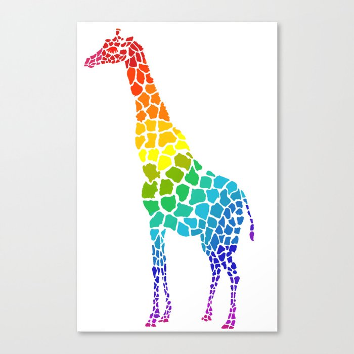 rainbow giraffe Canvas Print