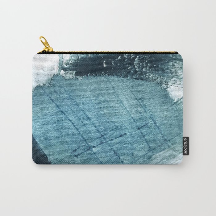 Pacific: a minimal abstract mixed media piece in blues and white Carry-All Pouch