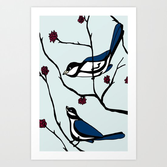 Blue Birds Art Print