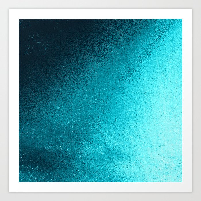 Modern abstract navy blue teal gradient Art Print