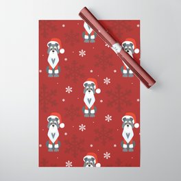 Colorful Seamless Pattern with Cute Dog in Christmas Costume 04 Wrapping Paper