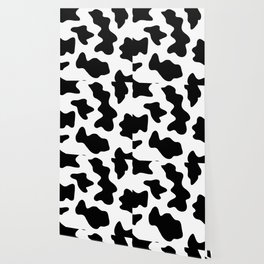black and white ranch farm animal cowhide western country cow print Wallpaper