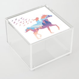 Horse Girl Rider Horses Gallop Ride Acrylic Box