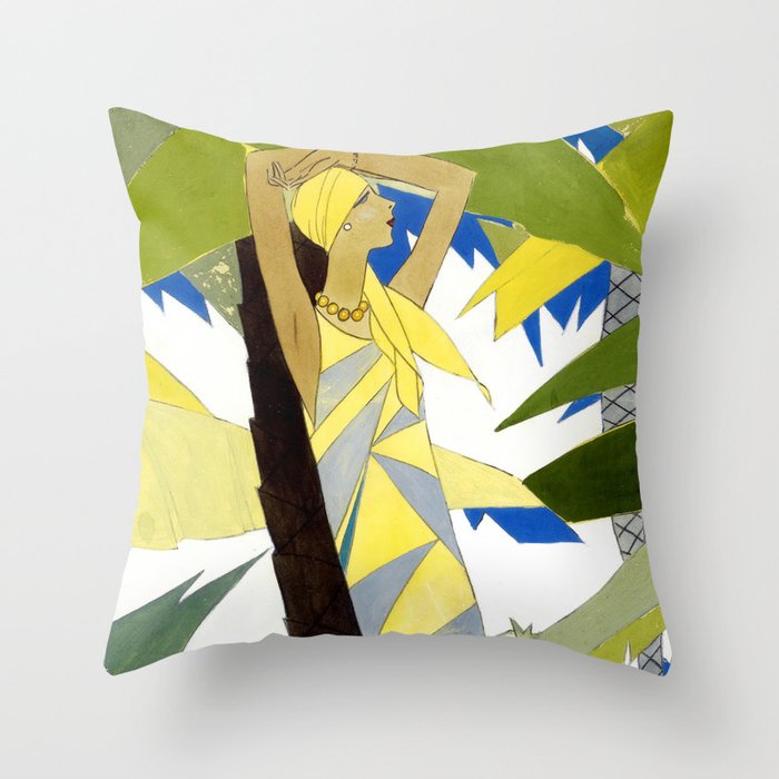 Riviera Woman Throw Pillow