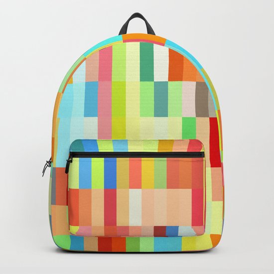 colorful rectangle grid Backpack