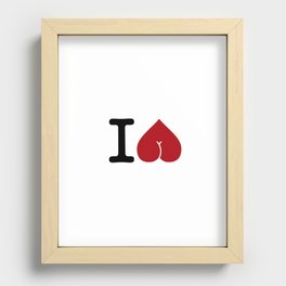 I love butts Recessed Framed Print