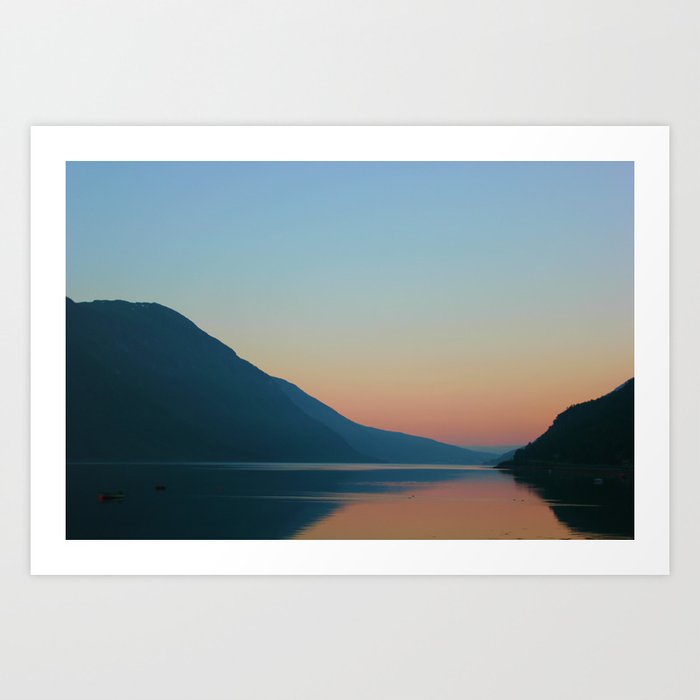 Norwegian Mountain Silhouette Art Print By Cocokayerreday Society6