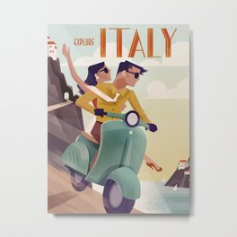 Vintage Travel Poster Italy Metal Print