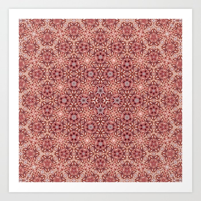 Abstract generative morph floral red rose pattern Art Print