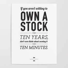 Buffett | Own a Stock | Typography | White Poster