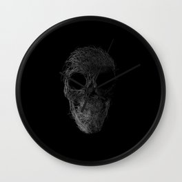 Sk(etch)ull Wall Clock | Original, Minimal, Continuousline, Fashion, Drawing, Scribble, Skull, Modern, Graphicdesign, Sketch 