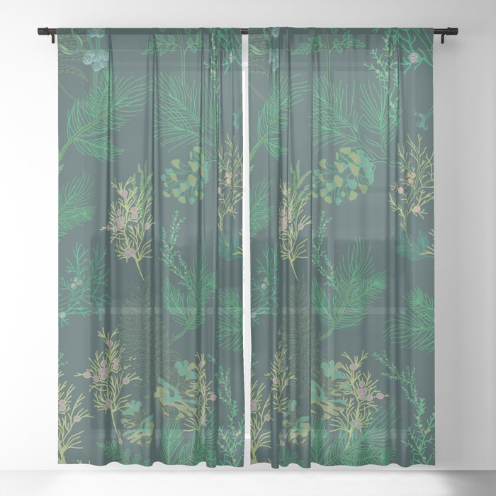 Fern wormwood Sheer Curtain