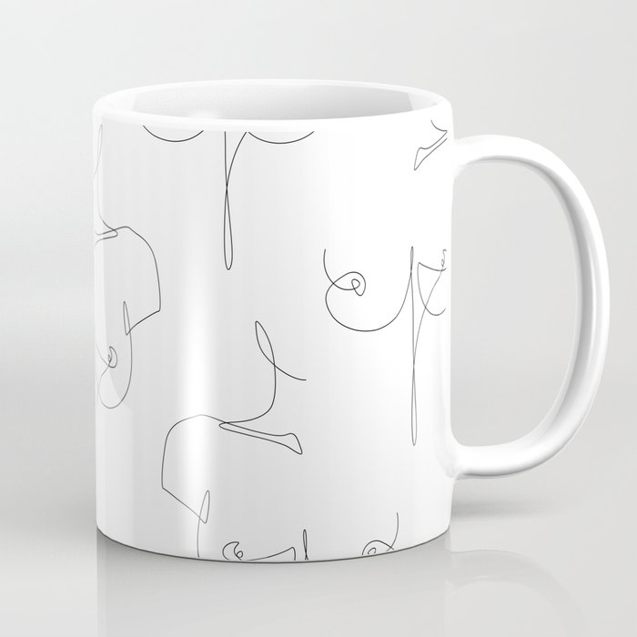 Boob Line / naked breast line drawing Coffee Mug